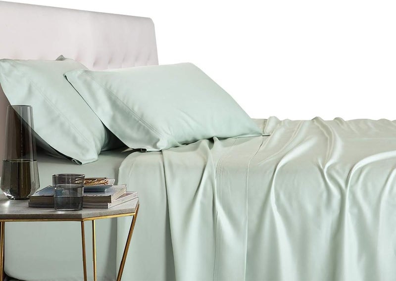 Royal Tradition Viscose from Bamboo Bed Sheets, Split California King, Solid Sea, Super Soft and Cool 5PC Sheet Set - Image 1